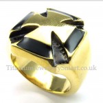 Gold Titanium Cross Ring