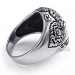 Titanium Skull Ring with Black Eyes