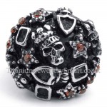 Titanium Skull Ring with Red Zircon