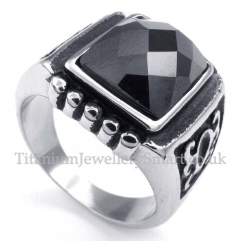 Black Zircon Titanium Ring