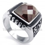 Red Zircon Titanium Ring