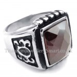 Red Zircon Titanium Ring