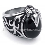 Titanium Black Agate Inlaid Ring