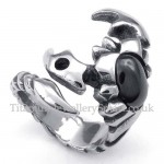 Titanium Scorpion Ring with Black Zircon
