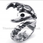 Titanium Scorpion Ring with Black Zircon