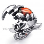 Titanium Scorpion Ring with Red Zircon
