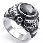 Titanium Ring with Black Zircon