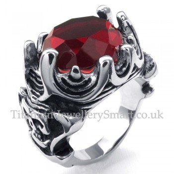 Red Zircon Titanium Ring