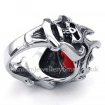 Red Zircon Titanium Ring