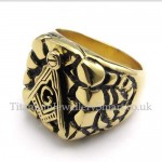 Gold Titanium Masonic Ring