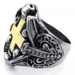 Titanium Skull Cross Ring