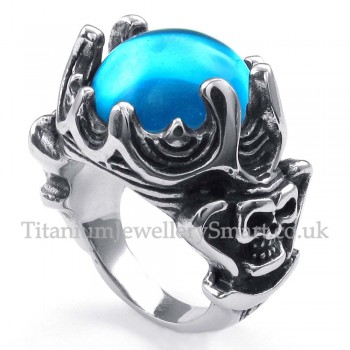 Titanium Ring with Blue Zircon