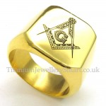 Gold Titanium Masonic Ring