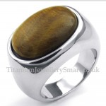 Mens Fashion Titanium Ring with Ornamental Stone