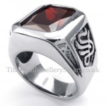 Titanium Ring with Red Zircon