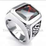 Titanium Ring with Red Zircon