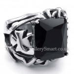 Titanium Ring with Black Ornamental Stone