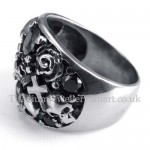 Mens Titanium Skull Ring with Black Zircon