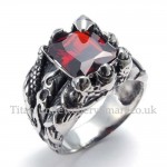 Titanium Ring with Red Zircon