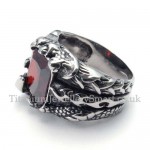 Titanium Ring with Red Zircon