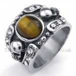 Titanium Skull Ring with Ornamental Stone