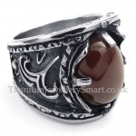 Titanium Red Agate Inlaid Ring