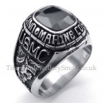 Titanium Ring with Black Zircon