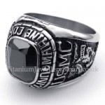 Titanium Ring with Black Zircon