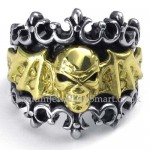 Titanium Gold Skull Ring