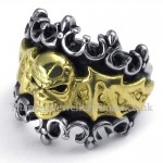 Titanium Gold Skull Ring