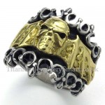 Titanium Gold Skull Ring