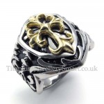 Gold Cross Titanium Ring