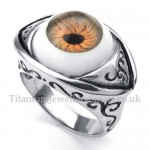 Titanium Brown Eyes Ring