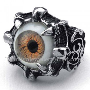 Titanium Brown Eye Claw Ring