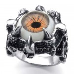 Titanium Brown Eye Claw Ring