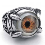 Titanium Brown Eagle Claws Eye Ring