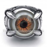 Titanium Brown Eagle Claws Eye Ring