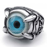 Titanium Blue Eagle Claws Eye Ring