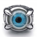Titanium Blue Eagle Claws Eye Ring