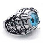 Titanium Blue Eagle Claws Eye Ring