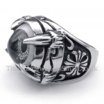 Titanium Black Eagle Claws Eye Ring