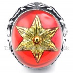 Gold Star of David Titanium Ring