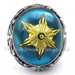 Gold Star of David Titanium Ring