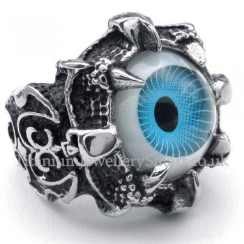 Titanium Blue Eye Claw Ring