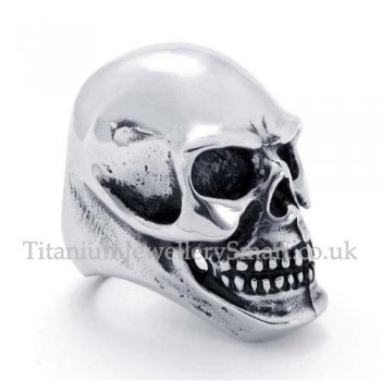 Silver Skull Titanium Ring