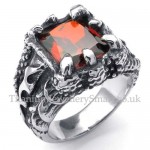 Titanium Ring with Red Zircon