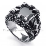 Titanium Ring with Black Zircon