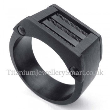 Black Wire Titanium Ring