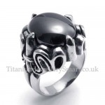 Titanium Ring with Black Zircon