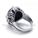 Titanium Ring with Black Zircon